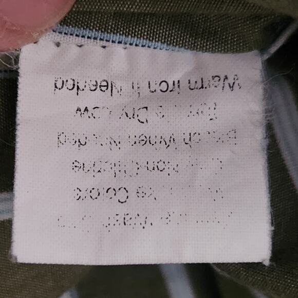 Hollister Men's Cotton Stiped Button Down Shirt SZ XL Green/White EUC - Picture 15 of 16